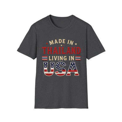 Made in Thailand, Living in USA Unisex Softstyle Tee