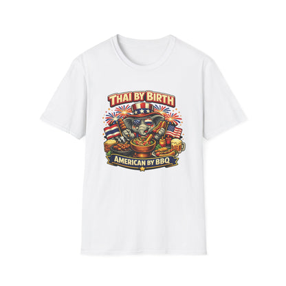Thai by birth, American by BBQ Unisex Softstyle Tee