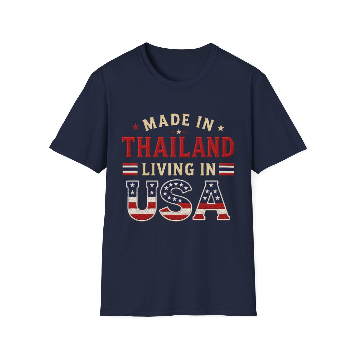 Made in Thailand, Living in USA Unisex Softstyle Tee