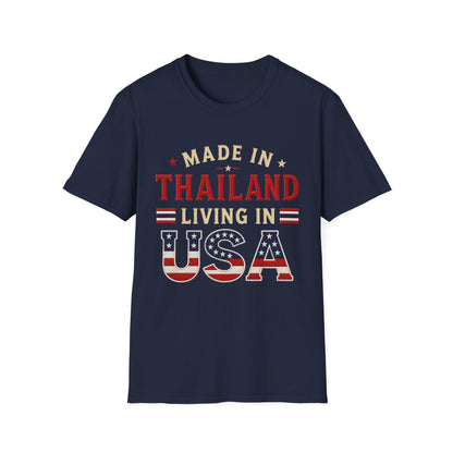 Made in Thailand, Living in USA Unisex Softstyle Tee