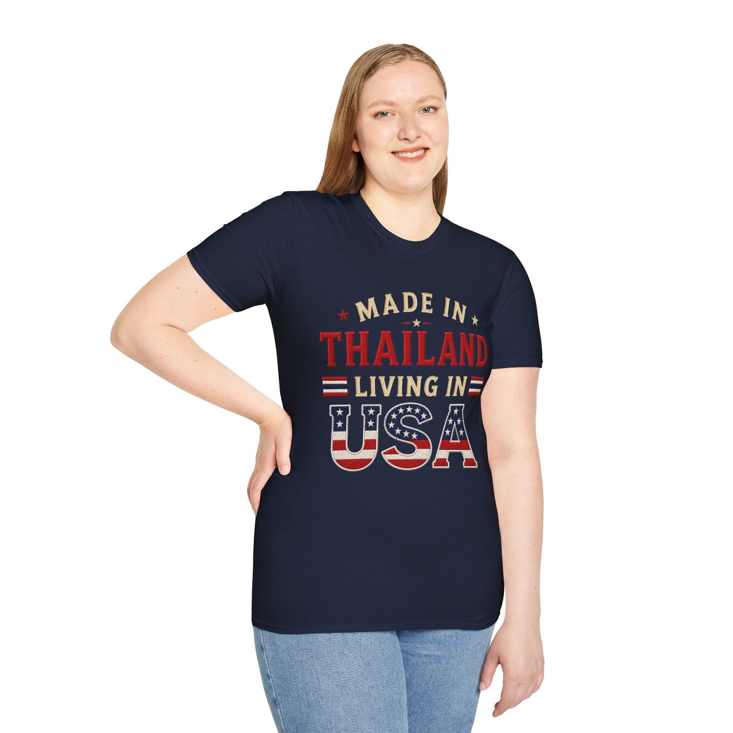 Made in Thailand, Living in USA Unisex Softstyle Tee