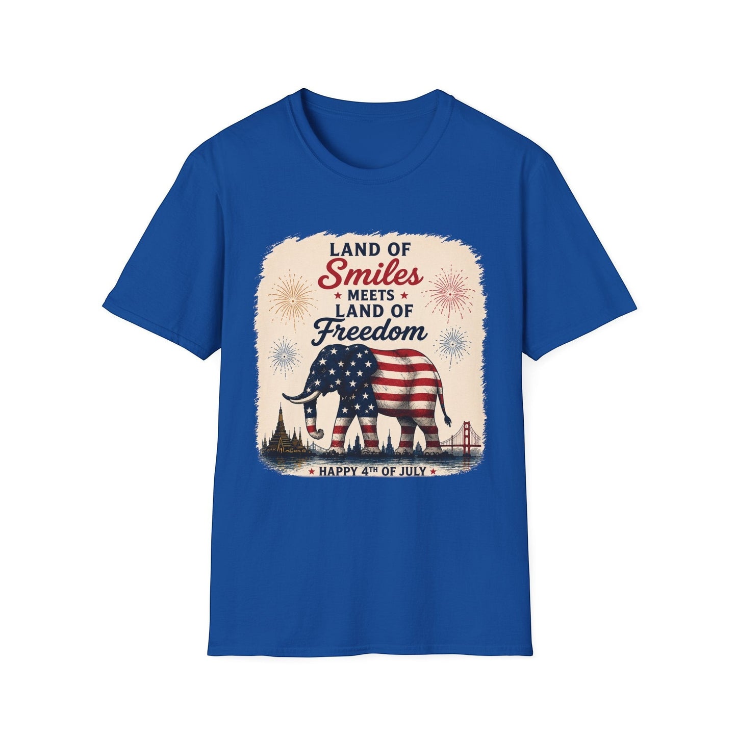 Land of Smiles Meets Land of Freedom 4th of July Unisex Tee