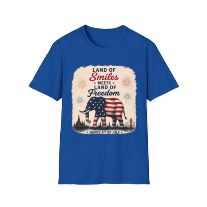 Land of Smiles Meets Land of Freedom 4th of July Unisex Tee