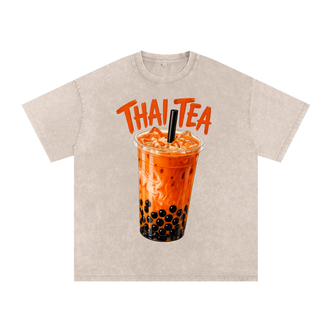 Thai Tea Snow Washed Oversized Unisex Cotton T-Shirt