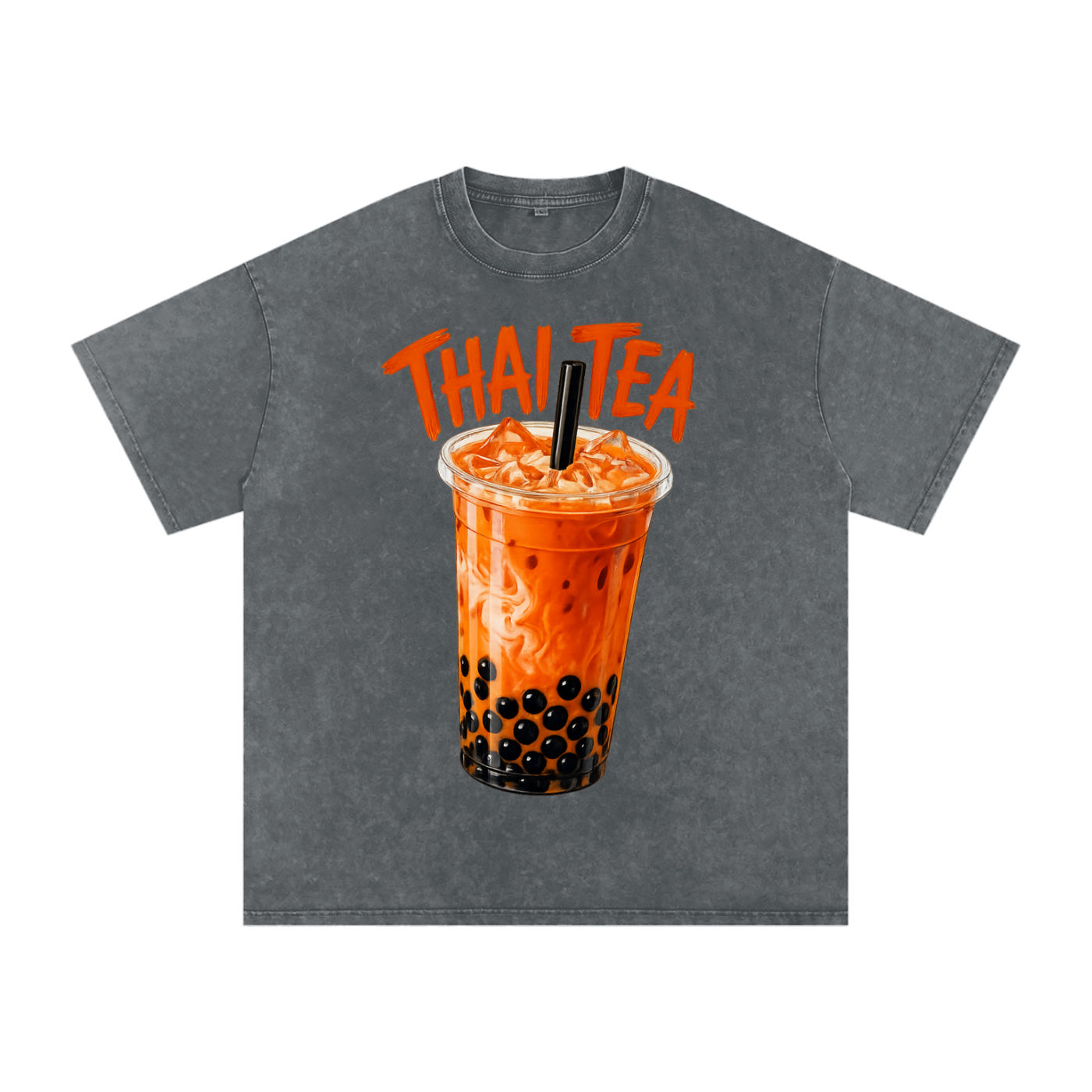 Thai Tea Snow Washed Oversized Unisex Cotton T-Shirt