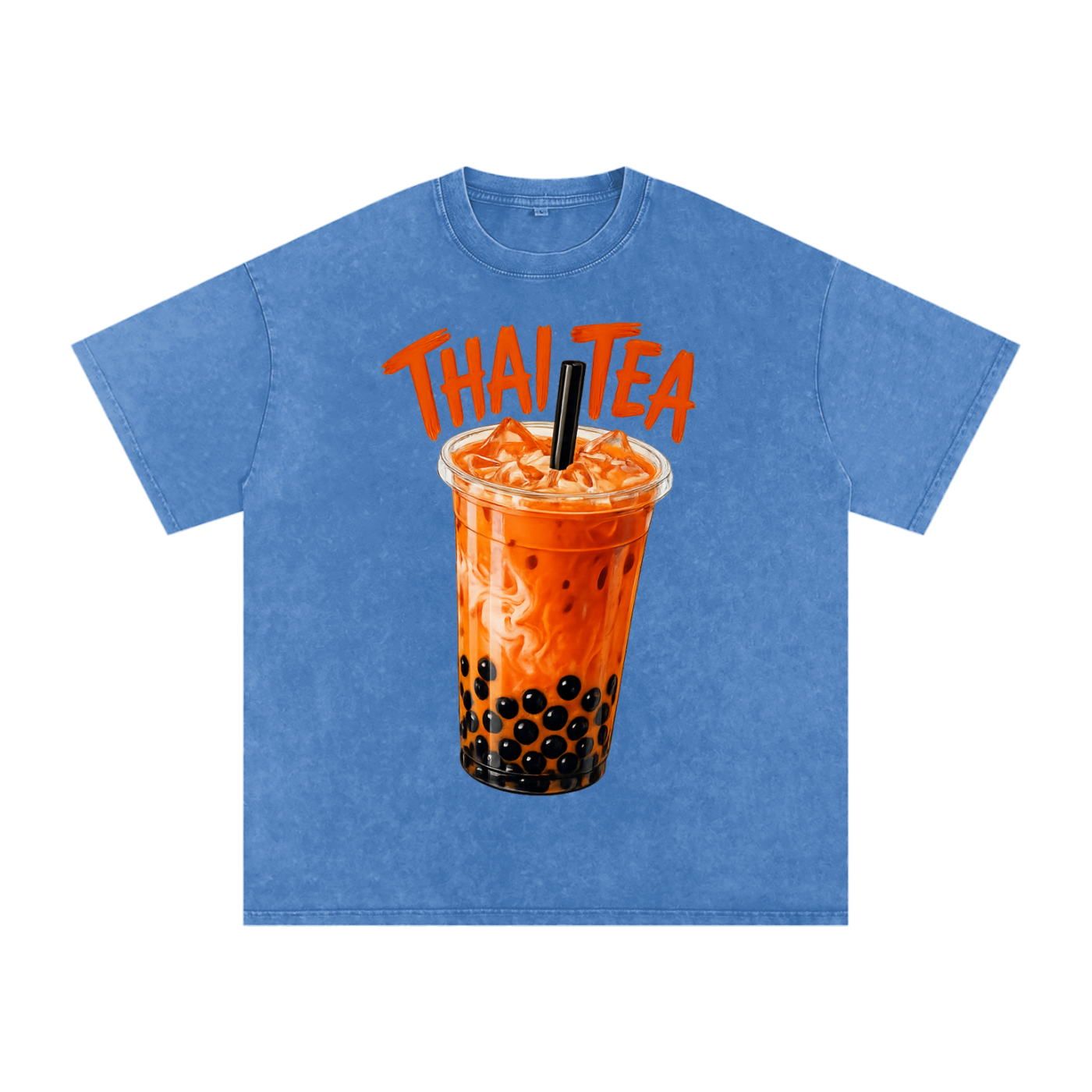 Thai Tea Snow Washed Oversized Unisex Cotton T-Shirt