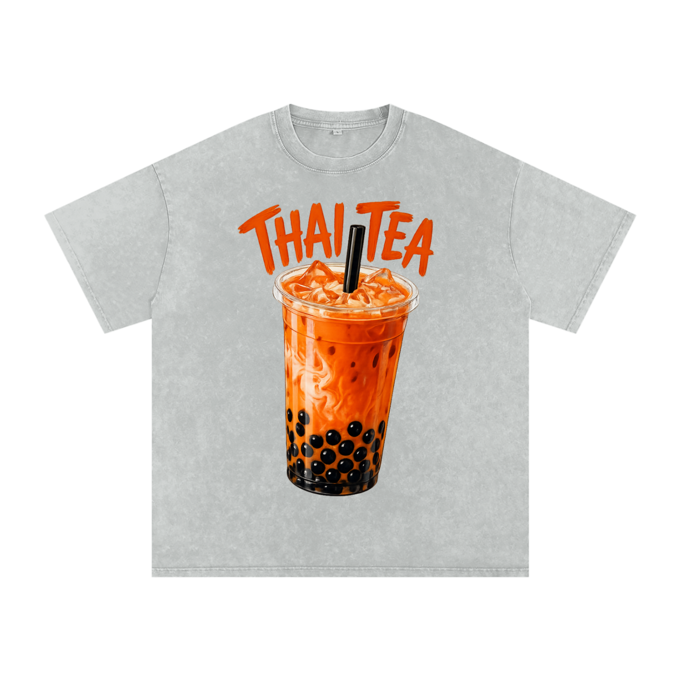 Thai Tea Snow Washed Oversized Unisex Cotton T-Shirt